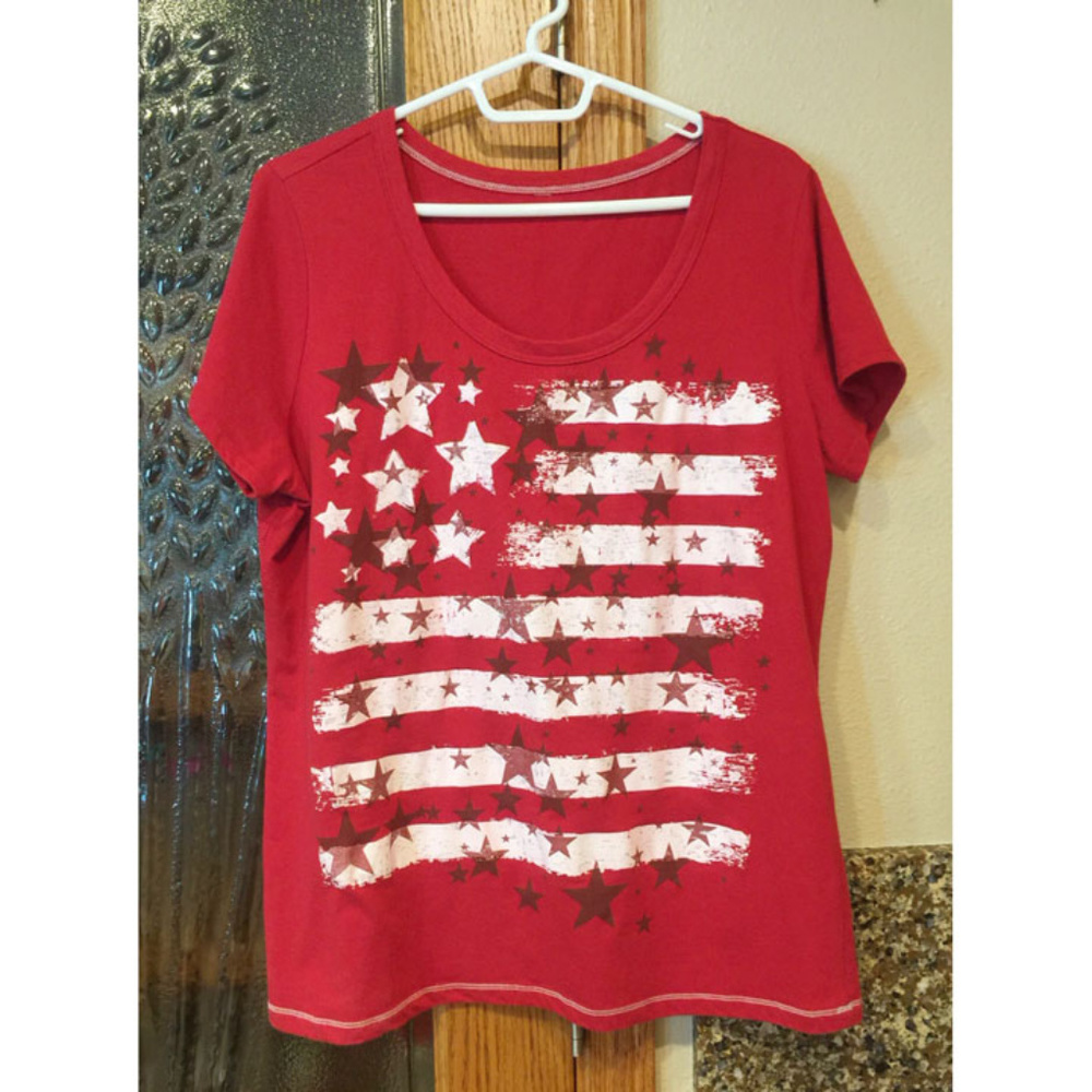 Red USA flag T-shirt - XL